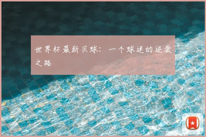 世界杯最新买球：一个球迷的逆袭之路